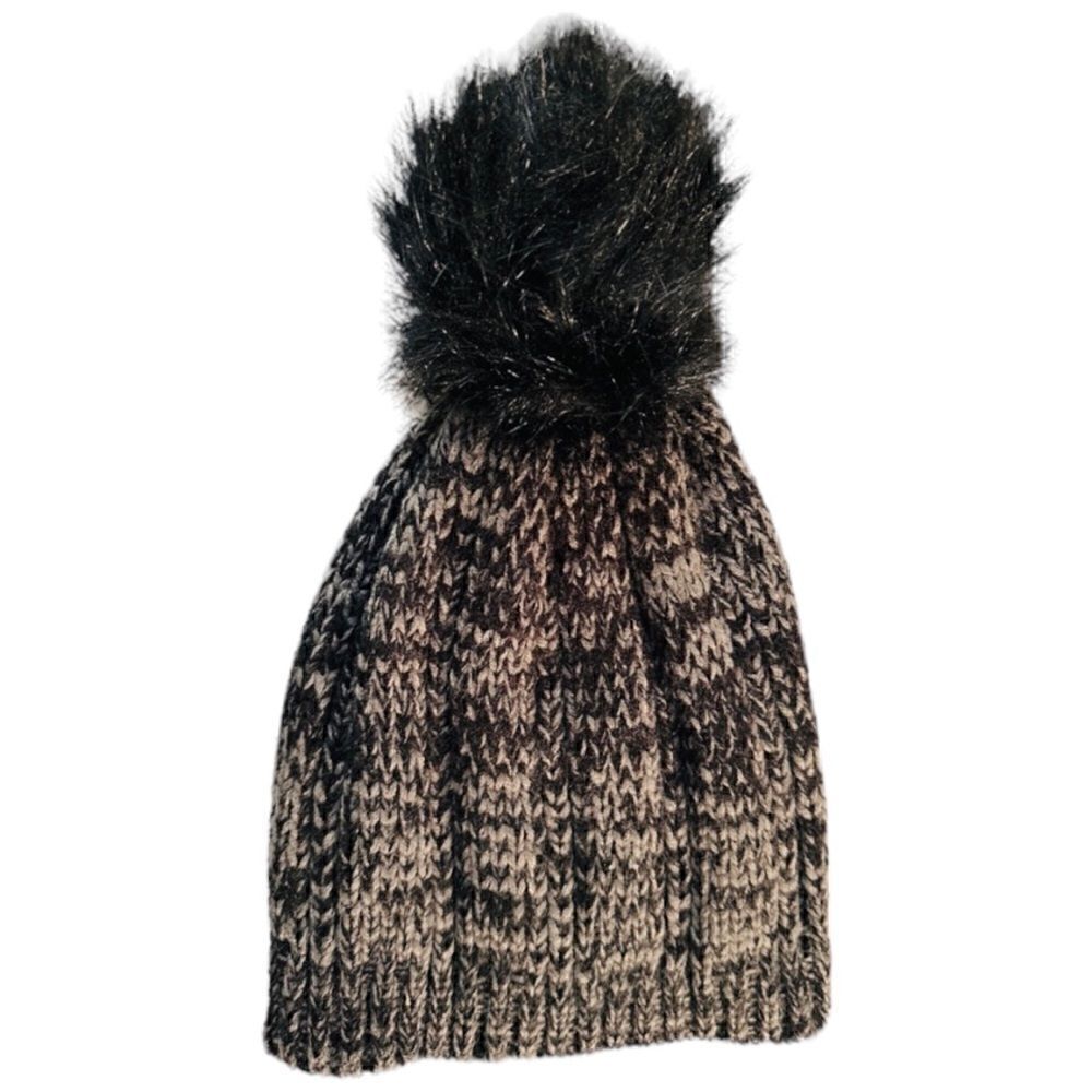 Beanie With BIG Pom Hat, Thermal/Mixed Color Grey, black New